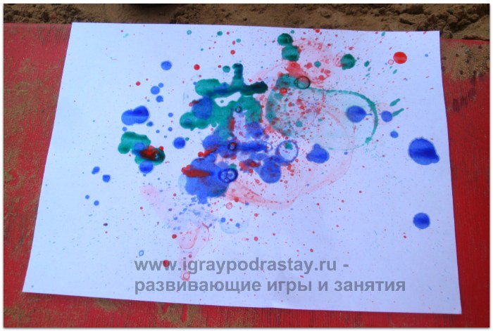 Вот какие рисунки получились! Рисунки мыльными пузырями.